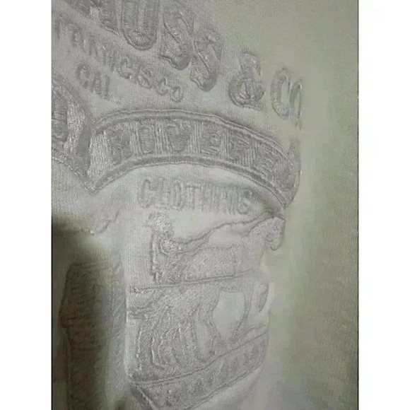 White LEVI STRAUSS & CO brand crop sweatshirt Size Small Cotton classic hoodie - Picture 3 of 10
